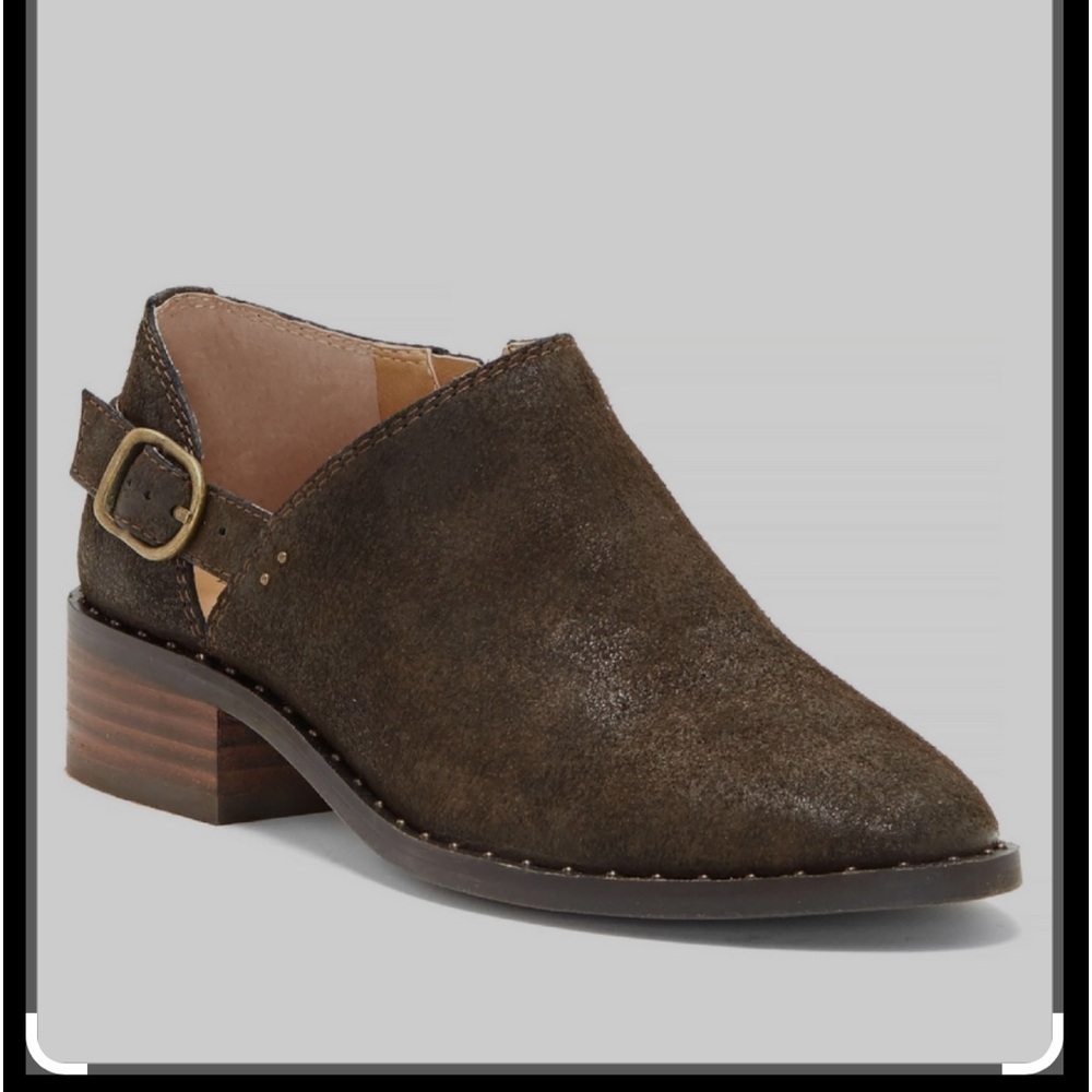 Lucky Brand Gahiro Leather Ankle Cut Out Bootie Brown Women’s 10